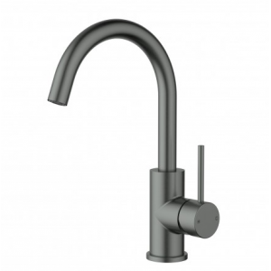 Otus Gun Metal Slimline SS Gooseneck Basin Mixer